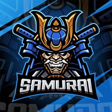 Samuray baş esport maskot logosu tasarımı