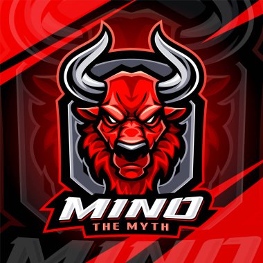 Minotaur esport maskot logosu tasarımı