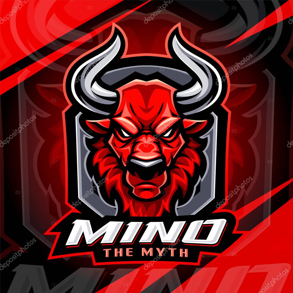 Minotaur esport mascot logo design