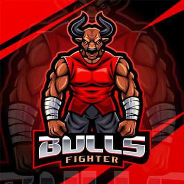 Boğa güreşçisi esport maskot logosu tasarımı