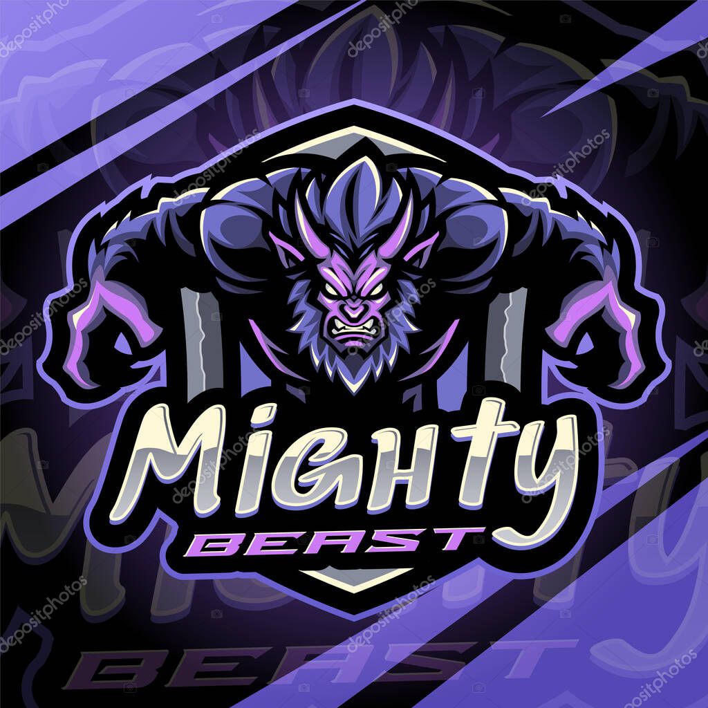 Mighty beast esport mascot logo design