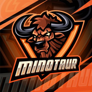 Minotaur esport maskot logosu tasarımı