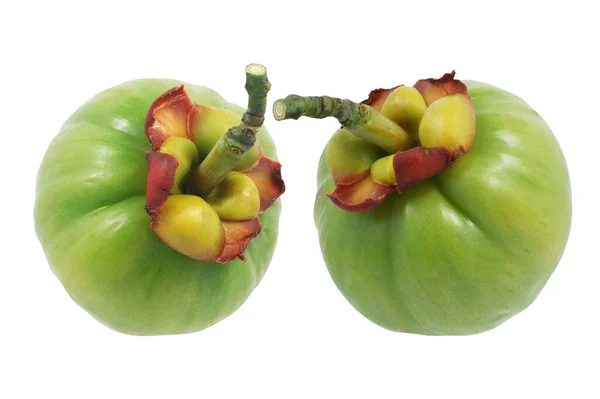 Garcinia Atroviridis Gyümölcs Izolált Fehér Alapon — Stock Fotó