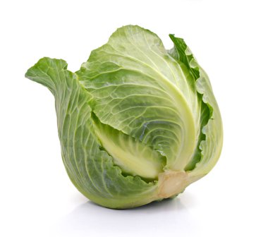 Beyaz arkaplanda yeşil lahana