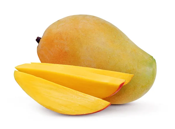 Sweet Mango Fruit Geïsoleerd Witte Achtergrond Stockfoto