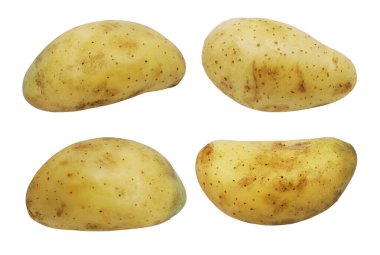 Beyaz arkaplanda izole edilmiş patates