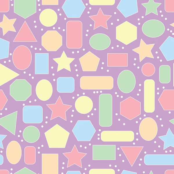 stock image Raster illustration. Pastel geometrical shapes seamless repeat pattern. Best for gift wrapping, kids clothing and nursery dcor.