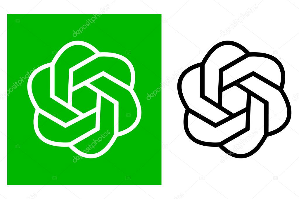 ChatGPT Logo Open Ai icon with chatbot. Artificial Intelligence OpenAI Chatbot icon. ChatGPT OpenAI icon, Artificial Intelligence Smart AI Virtual smart assistant Bot.