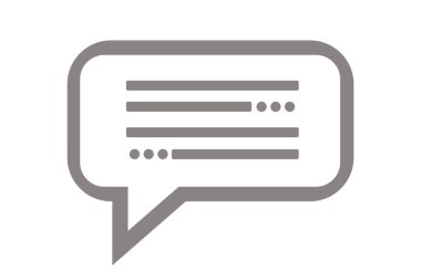 Text Message Chat icon. Speech Bubble With Text Lines. Comment icon Dialog and Conversation symbol. Opened Envelope Icon. Receive mail icon sms line.