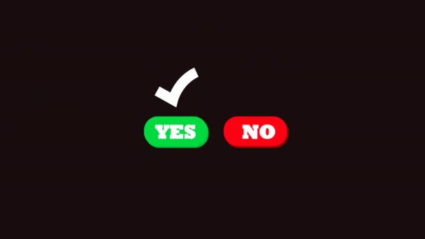 Yes Tick Check Mark Sign Alpha Channel Transparent Yes Tick — Stock videók