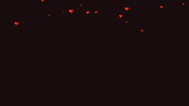 Confetti Hearts Falling Emoji Reaction Animation Alpha Channel Англійською Літаючі — стокове відео