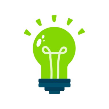 Işıltılı ışıltılı ampul. Sarı ampul ve işaret simgesini kontrol et. Onaylanmış simgesi olan bir fikir lambası. Fikir işareti çözüm kavramı ipucu simgesi. Cam Ampul Çizgisi simgesi.