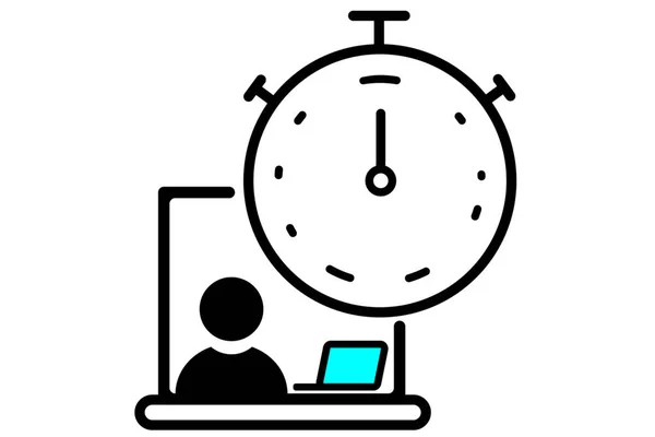 Work Timer Icon Flexible Working Hours Immediate Icon Balance Work — Stock Vector