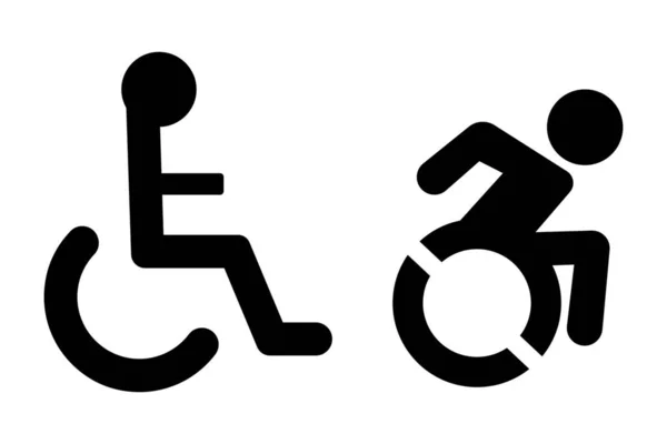 車椅子の障害者アイコン 世界障害者の日 世界自閉症啓発デーのシンボル 障害者のアイコン車椅子の男 障害者用アクセス駐車場 自閉症スペクトラム障害 — ストックベクタ