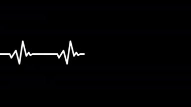Kalp atışı Nabız Animasyon Alfa Kanalı. Elektrokardiyogram kalp atış hızı monitöründe sinyal veriyor. Kan basıncı, nabız. Kalp ritmi EKG veya EKG. Hasta Sağlığı Durumu İzleniyor.