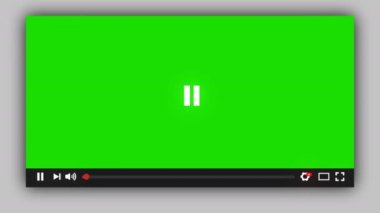 Fare imleci animasyonu yeşil ekran ile tıklanan video oynatıcı çalma düğmesi. Ortam Oynatıcı Video Oynatıcı Arayüzü. Çoklu ortam oynatıcısı zaman kodunu yüklüyor. Ortam oynatıcı düğmesini duraklat.