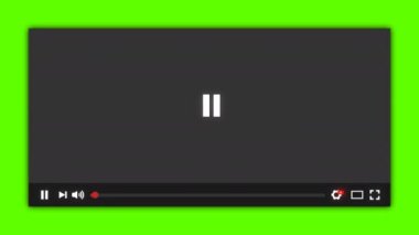 Fare imleci animasyonu yeşil ekran ile tıklanan video oynatıcı çalma düğmesi. Ortam Oynatıcı Video Oynatıcı Arayüzü. Çoklu ortam oynatıcısı zaman kodunu yüklüyor. Ortam oynatıcı düğmesini duraklat.