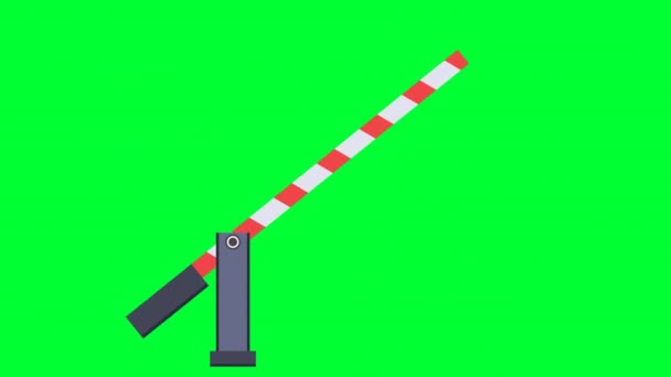 Railway Crossing Barrier Fence Prevent Vehicles Road Barrier Red White — Stock Video