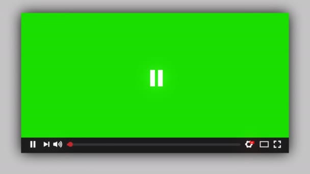 Odtwarzacz Wideo Przycisk Odtwarzania Kliknięty Przez Animację Kursora Myszy Zielony — Wideo stockowe
