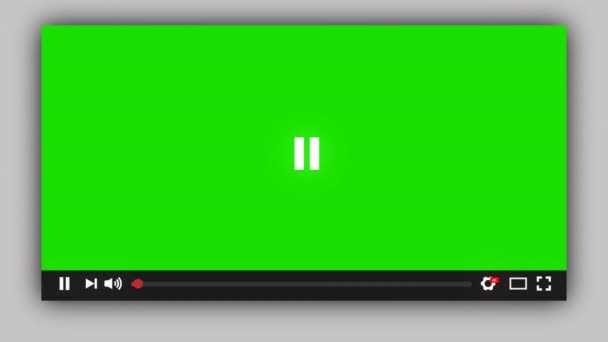 Video Player Play Botão Clicado Pelo Mouse Cursor Animação Tela — Vídeo de Stock