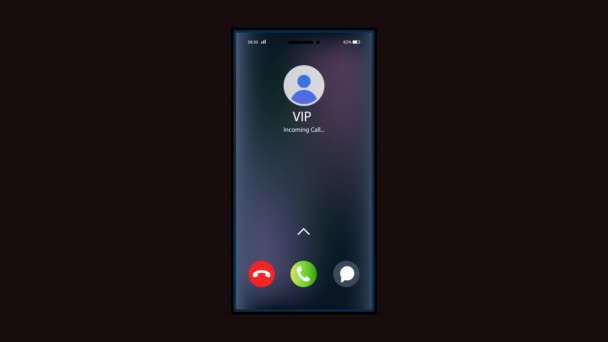Animasi Incoming Call Accept Decline Option Alpha Channel Talking Call — Stok Video