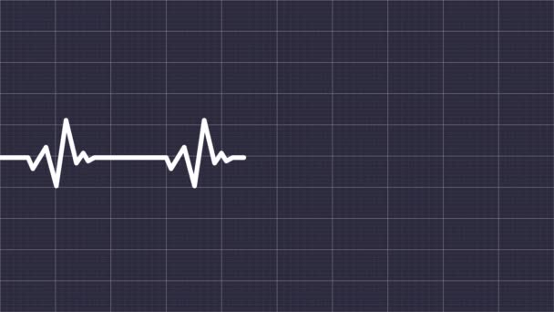 Hartslag Pulssnelheid Animatie Met Raster Achtergrond Elektrocardiogram Pieptoon Hartslagmeter Bloeddruk — Stockvideo
