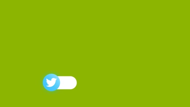 Twitter Lower Τρίτη Animation Στην Πράσινη Οθόνη Social Media Lower — Αρχείο Βίντεο