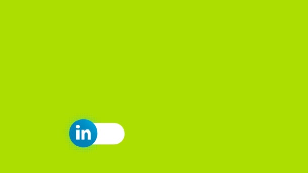Linkedin Tercera Animación Inferior Pantalla Verde Redes Sociales Lower Thirds — Vídeos de Stock