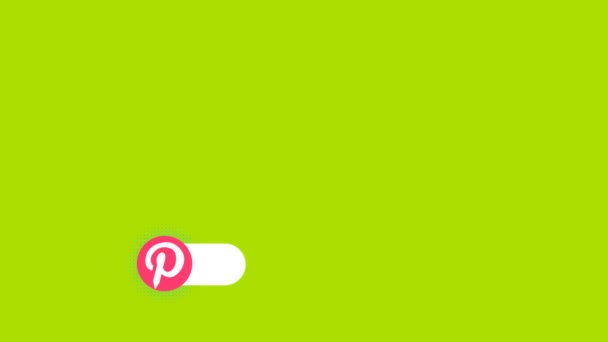 Pinterest Alsó Harmadik Animáció Zöld Képernyőn Social Media Lower Thirds — Stock videók