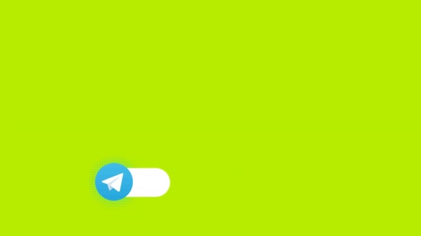 Telegram Lower Tercera Animación Pantalla Verde Redes Sociales Lower Thirds — Vídeos de Stock