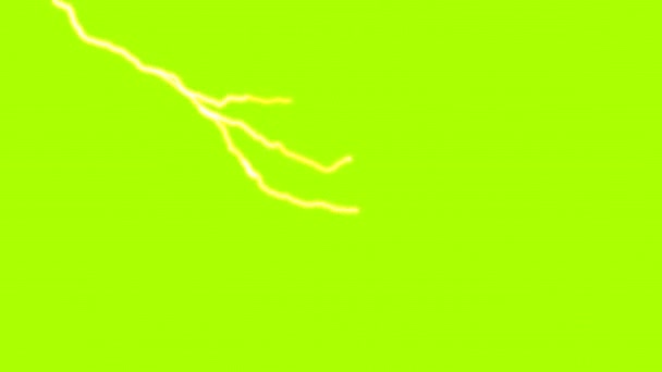 Lightning Strike Knipperende Onweersbuien Ontlading Groen Scherm Zware Bliksemschichten Flitsen — Stockvideo