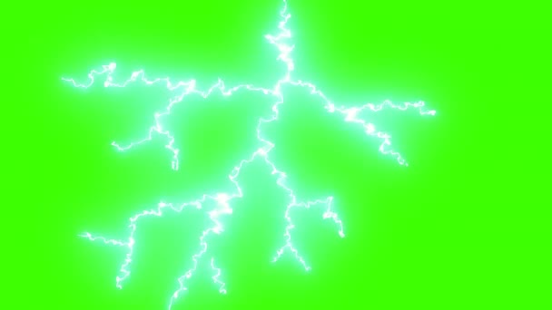 Blitzeinschlag Blitzgewitter Entladen Green Screen Schwere Blitze Blitze Blitze Elektrische — Stockvideo