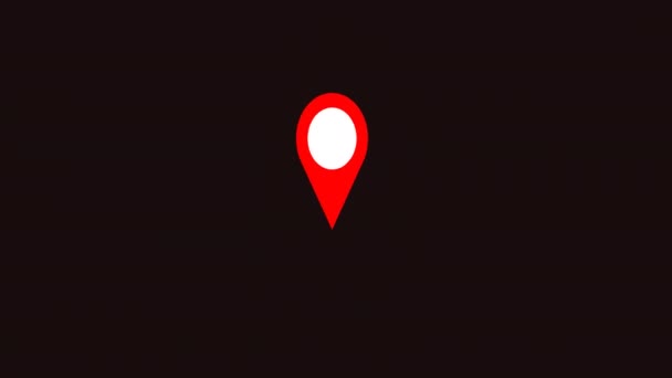 Анимационный Альфа Канал Gps Location Pointer Gps Карта Навигатор Отмечают — стоковое видео