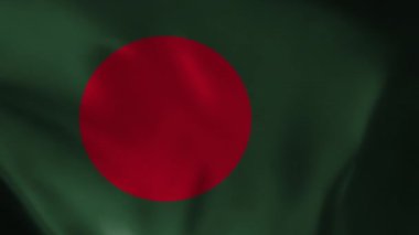 Bangladeş bayrağı rüzgar animasyonunda dalgalanıyor. Bangladeş bayrağına yakından bakın. Dalgalı animasyon özgürlük savaşçıları. Gerçekçi Ülke Ulusal Bayrağı Bağımsızlık Günü kavramı, zafer günü.