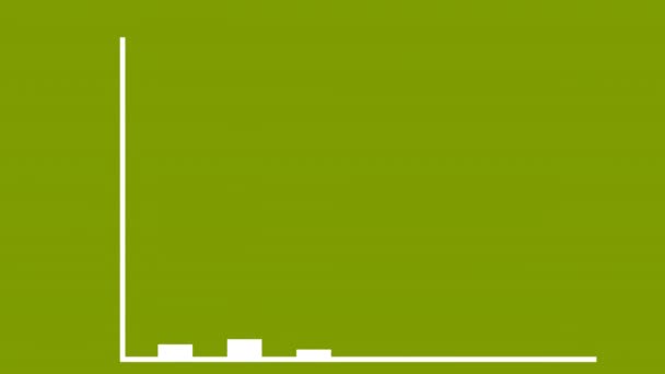 Bar Chart Wzrost Infografika Zielony Ekran Animacja Rosnący Wykres Górę — Wideo stockowe