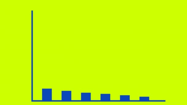 Bar Chart Lefelé Infographic Green Screen Animation Profit Graph Összeomlik — Stock videók