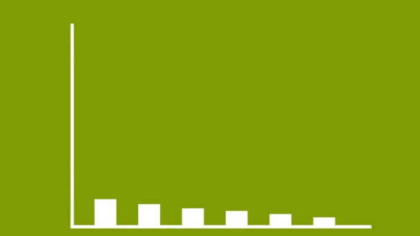 Sloupcový Graf Dolů Infographic Green Screen Animation Zisk Dolů Graf — Stock video
