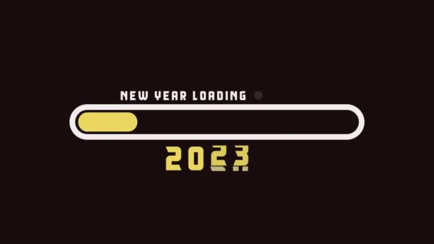 Laden 2023 Tot 2024 Voortgangsbalk Alpha Kanaal Animatie Gelukkig Nieuwjaar — Stockvideo