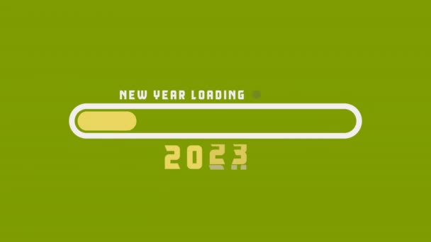 加载2023到2024进度条绿色屏幕动画 新的一年2024欢迎 2023年至2024年 2023年底至2024年开始 快到新年了 祝2024年好运 — 图库视频影像