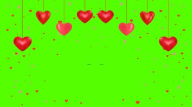 Sevgililer Günü tipografisi: Yeşil Ekran. Aşk çizgisi kalpleri, dekoratif, romantik arka planda, dilek dostlarını ve aileni selamlar. Sevgililer Günü Partisi Teklifi