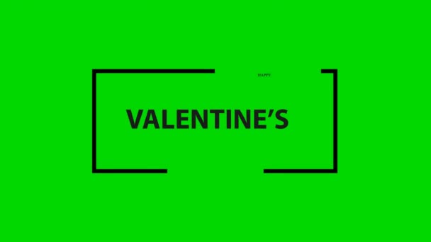 San Valentino Celebrazione Tipografia Green Screen Amore Linea Cuori Confine — Video Stock