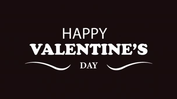 Día San Valentín Tipografía Celebración Canal Alfa Línea Amor Corazones — Vídeo de stock