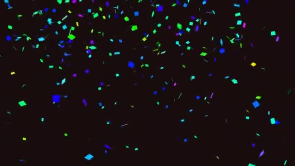 Multicolor Confetti Explosion Festliche Overlay Animation Alpha Kanal Konfetti Fällt — Stockvideo