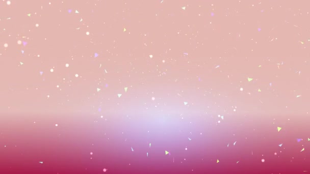 Animação Fundo Romântico Festivo Decorativo Explosão Confetes Partículas Brancas Caindo — Vídeo de Stock