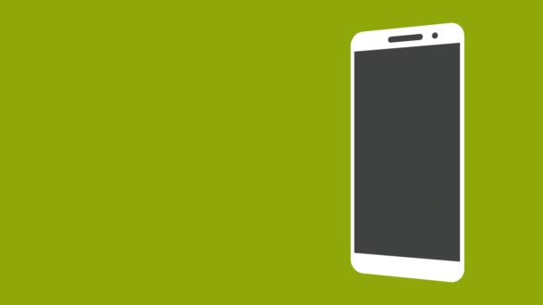 Handydisplay Diapräsentation Attrappe Bewegen Auf Grünem Bildschirm Animierte Smartphone Frontansicht — Stockvideo