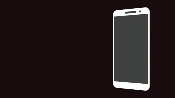Мобильный Телефон Дисплей Масштабирования Слайд Презентации Макет Двигаться Альфа Канал — стоковое видео