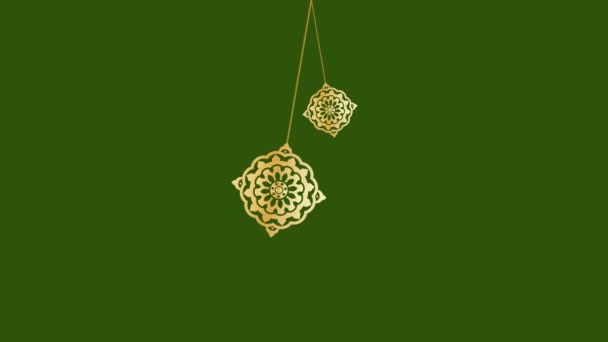 Ramadan Ornament Hängen Und Swing Rechts Und Links Green Screen — Stockvideo
