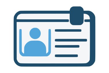 Profil simgesiyle kimlik kartı. Fotoğraflı ulusal kimlik belgesi. Kimlik doğrulama kartı, kimlik doğrulama rozeti Kullanıcı veya profil kartı, kişisel kimlik doğrulama.