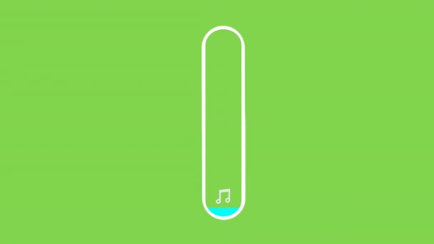 Mobile Volume Slider Bar Animation Grön Skärm Reglering Ljudvolymen Avstängningsknappen — Stockvideo