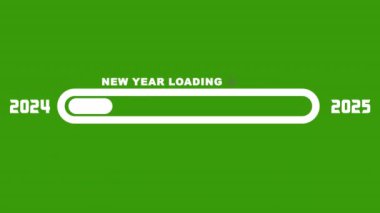 2024 'ten 2025' e yeşil ekran animasyonu yükleniyor. Mutlu yıllar 2025. Hoş geldiniz. Yıl 2024 'ten 2025' e değişiyor. 2024 'ün sonu ve 2025' in başı. Neredeyse Yeni Yıl Dilekleri 2025.